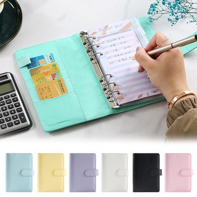 A6 Money Budget Planner Binder PU Journal Notebook Cover Portable Notebook Binder