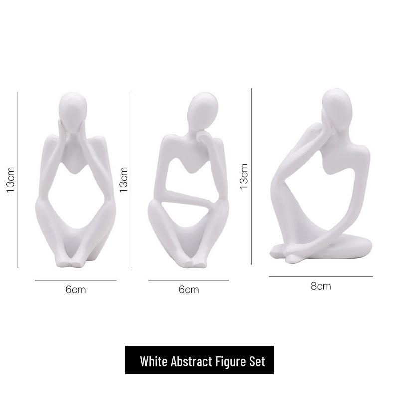 Nordic Luxury Abstract Figurine Tabletop Decor - Mini Shape Handcrafted Art.