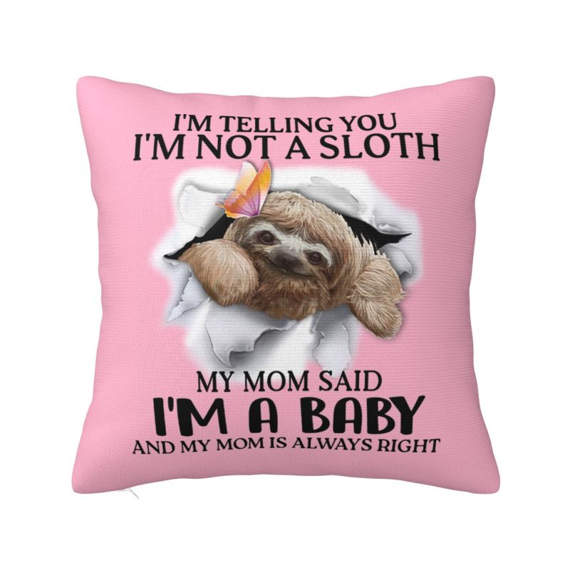 Luxury Not Fast Not Furious Cute Sloth Cushion Covers Xcm Velvet Throw Pillow Case for Car Square Pillowcase Home Decor