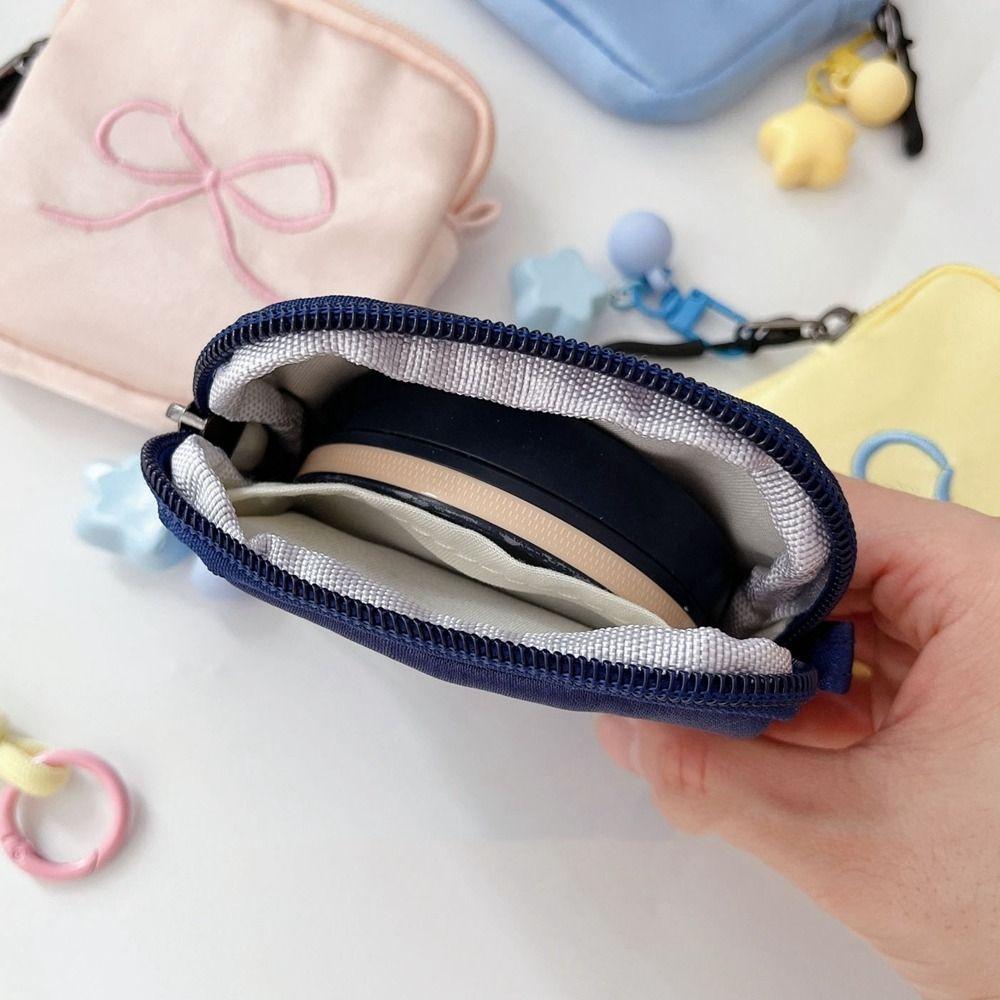 Portable Cute Zero Wallet Bowknot Cosmetic Bag Multifunctional Sanitary Napkin Storage Bag  Women