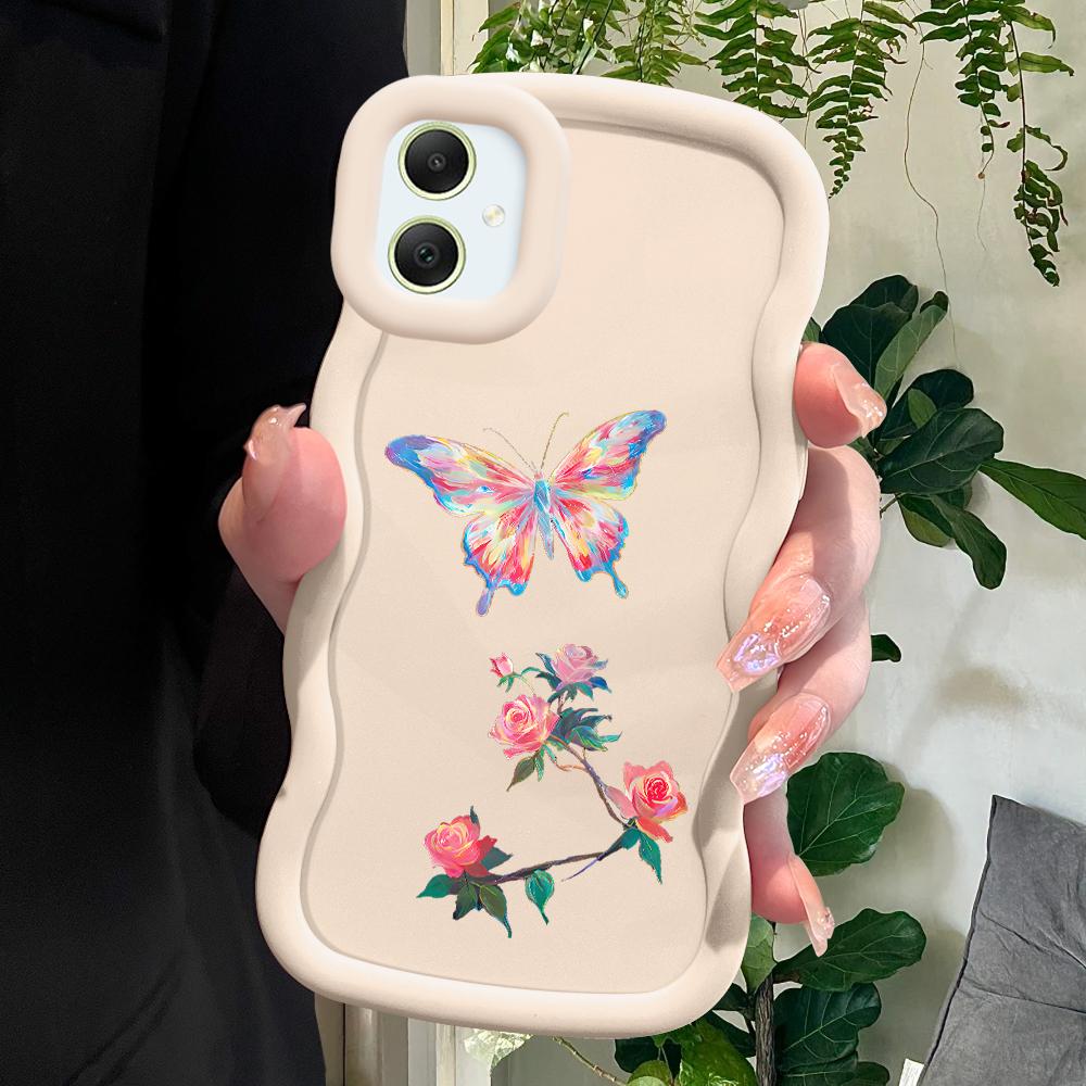 

Мягкий чехол для телефона Roses Butterfly для Samsung Galaxy A52 A73 A12 A11 S24 Ultra 5G S23 S22 S21 S20 FE Wave Edge, противоударный защитный резиновый чехол Samsung A24 4G белый