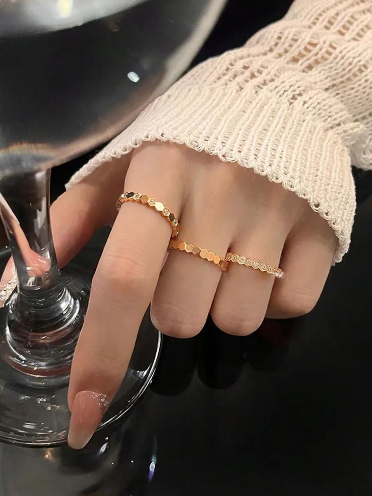 925 Sterling Silver Zircon Vintage Geometric Shape Rings For Women Gift Match Daily Party High Quality Fine Jewelry Accessories