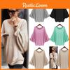 Women's Batwing Long Sleeve Knitted Sweater Tops With Cozy Casual Style