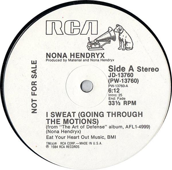 

12inch Record NONA HENDRYX I Sweat Going Through The Motions JD13760PROMO 1984 US Dance Electronica Used