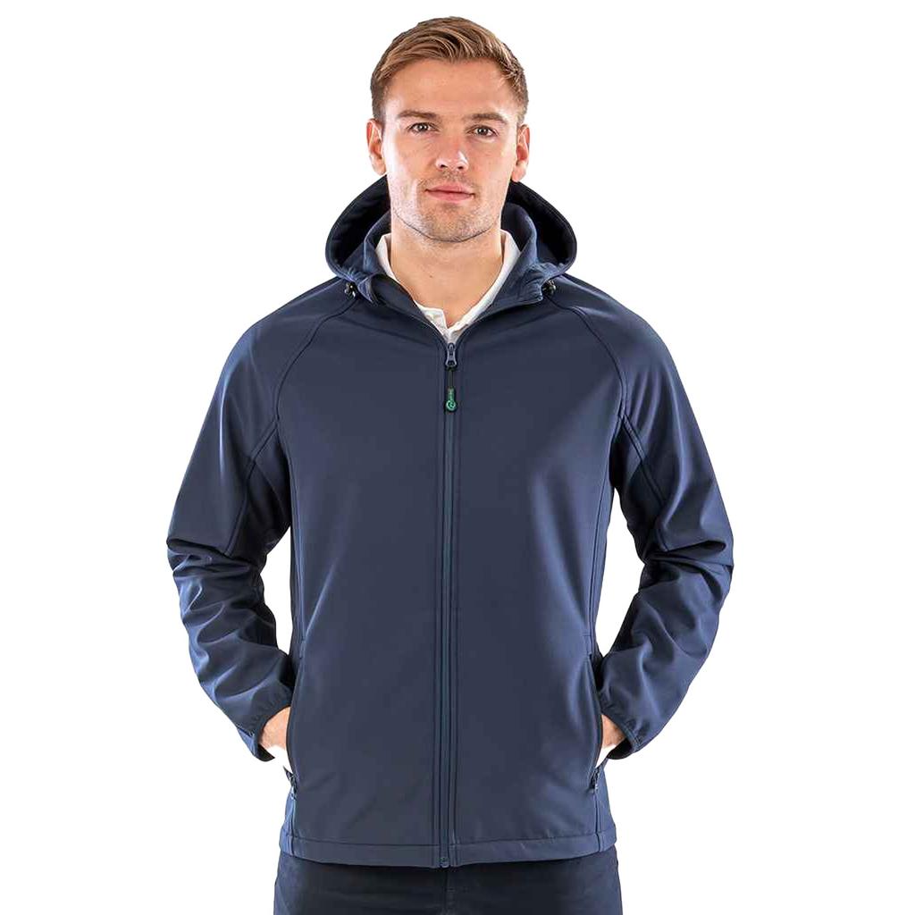 Result Mens Hooded 3 Layer Recycled Soft Shell Jacket