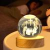 Mano 3D Orando Bola de Cristal Artificial con Base de Madera Bola de Mano de Oración Grabada Transparente Luz Nocturna Regalos Cristianos Religiosos para Mujeres Hombres