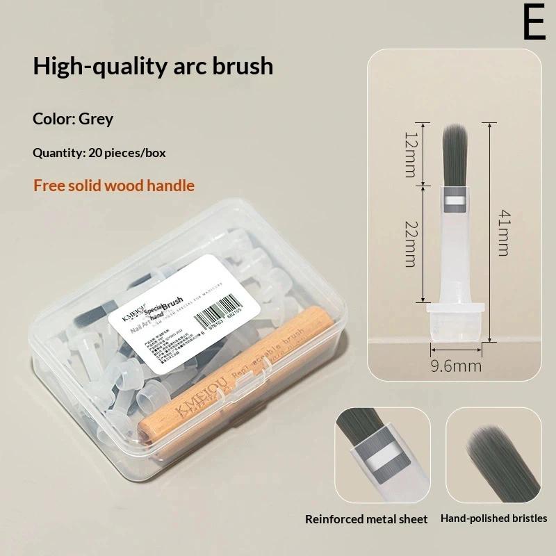 20Pcs/Box Professional Nail Art Brush Set With Detachable Wooden Grip-Multi-Functional Nail Polish Brushes,Nail Art Tools E