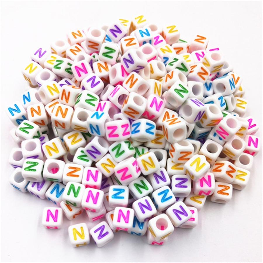 Acrylic Beads 100 Pcs/lot Letter Bead Jewelry Finding For DIY Necklace Bracelet Fashion Wholesale New 6mm High-quality