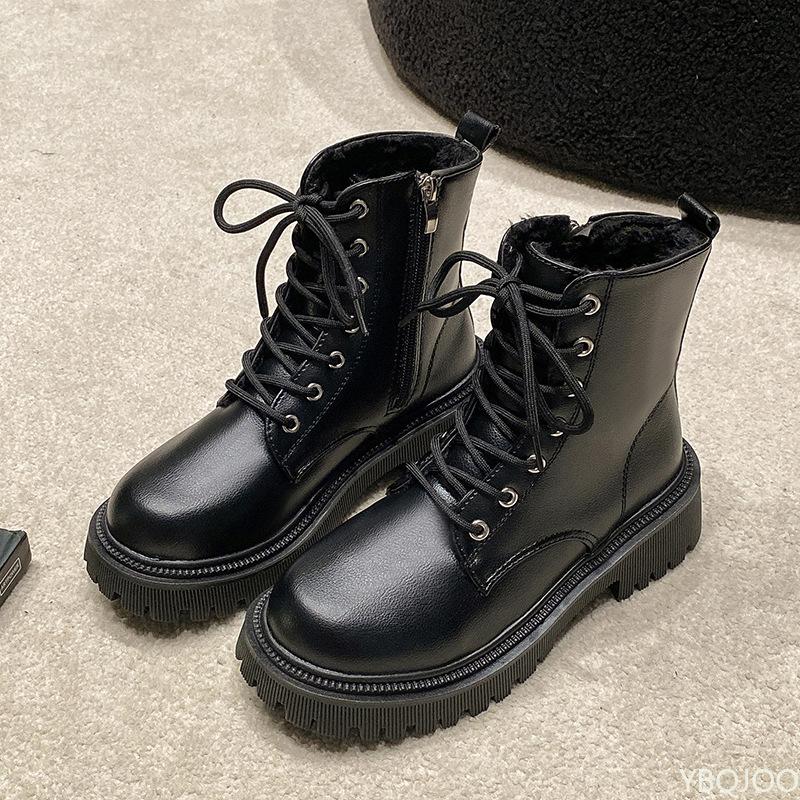 Fashion Women's New Autumn Winter Thick Sole with Plush Insulation Casual Fashionable Short Boots Comfortable Winter Cotton Boots