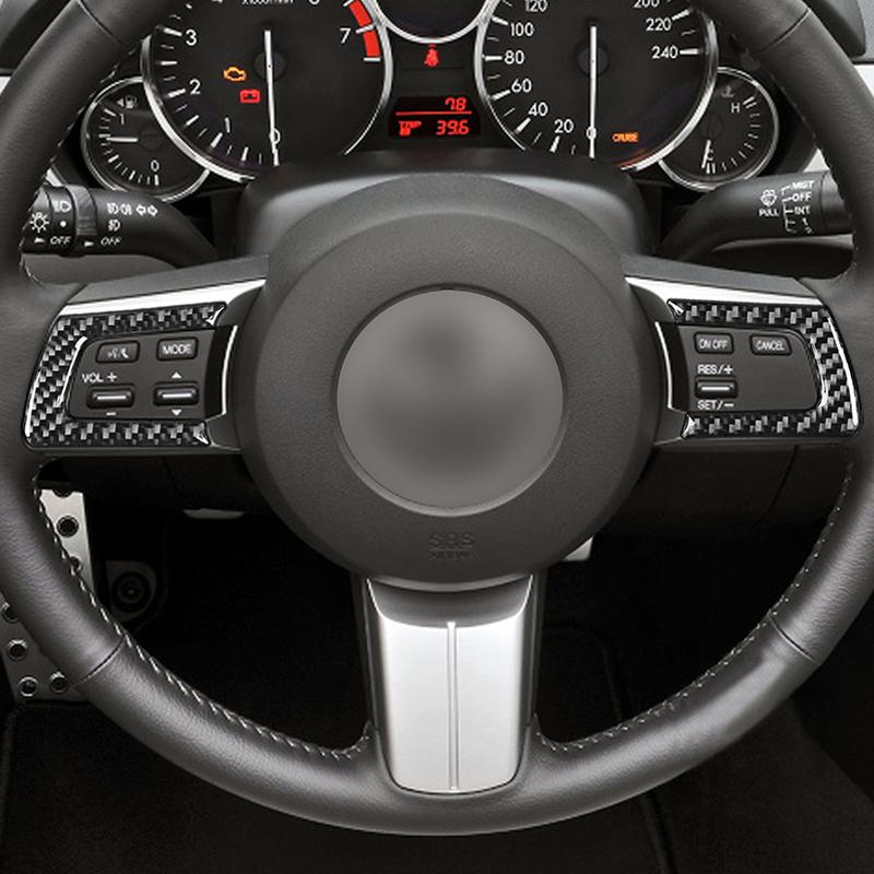 Real Carbon Fiber Steering Wheel Decor Trim Car Interior Accessories Car Interior Supplies For Mazda MX-5 Miata 2009-2015 2