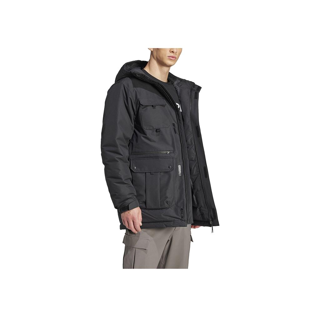 Adidas Logo Warm Comfortable Soft Solid Color Down Jacket Men Jacket Black IX7935