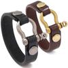 Vintage Punk Men'S Genuine Leather Bracelet Wide Black/Brown Cuff Wrap Bangles Unisex Jewelry Gift