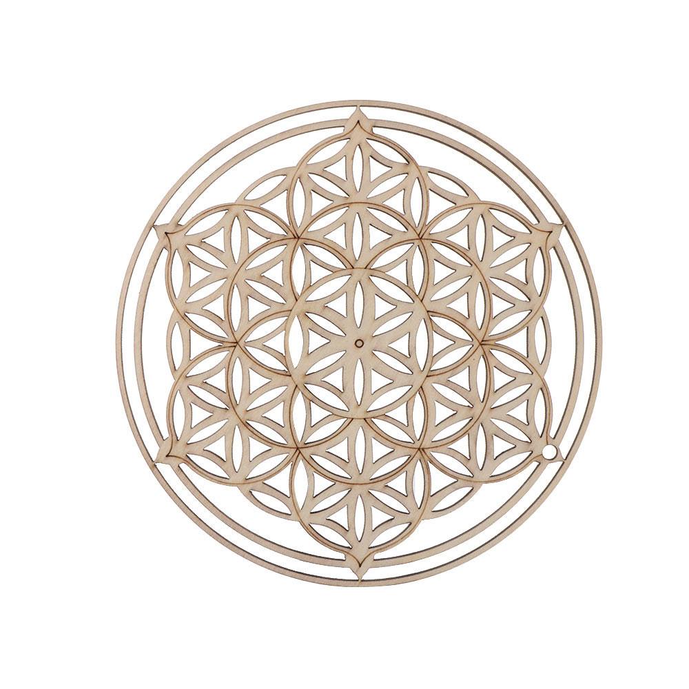 14cm Wooden Wall Sign Flower of Life Shape Coaster Laser Cut Wood Wall Art DIY Crafts Making Geometry Ornament Home Decoration