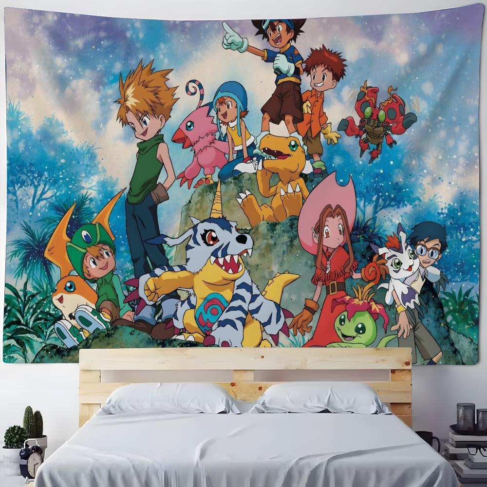 Tapestry Anime Tapestry Wall Hanging Bohemian Wall Tapestries Mandala Home Decor Accessories D-Digimon