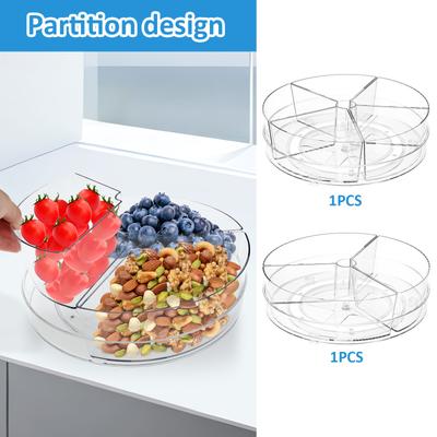 360 Rotating Seasoning Storage Rack Divided Spice Snack Food Oil Seasoning Bottle Turntable Kitchen  Organizer Tray Rack