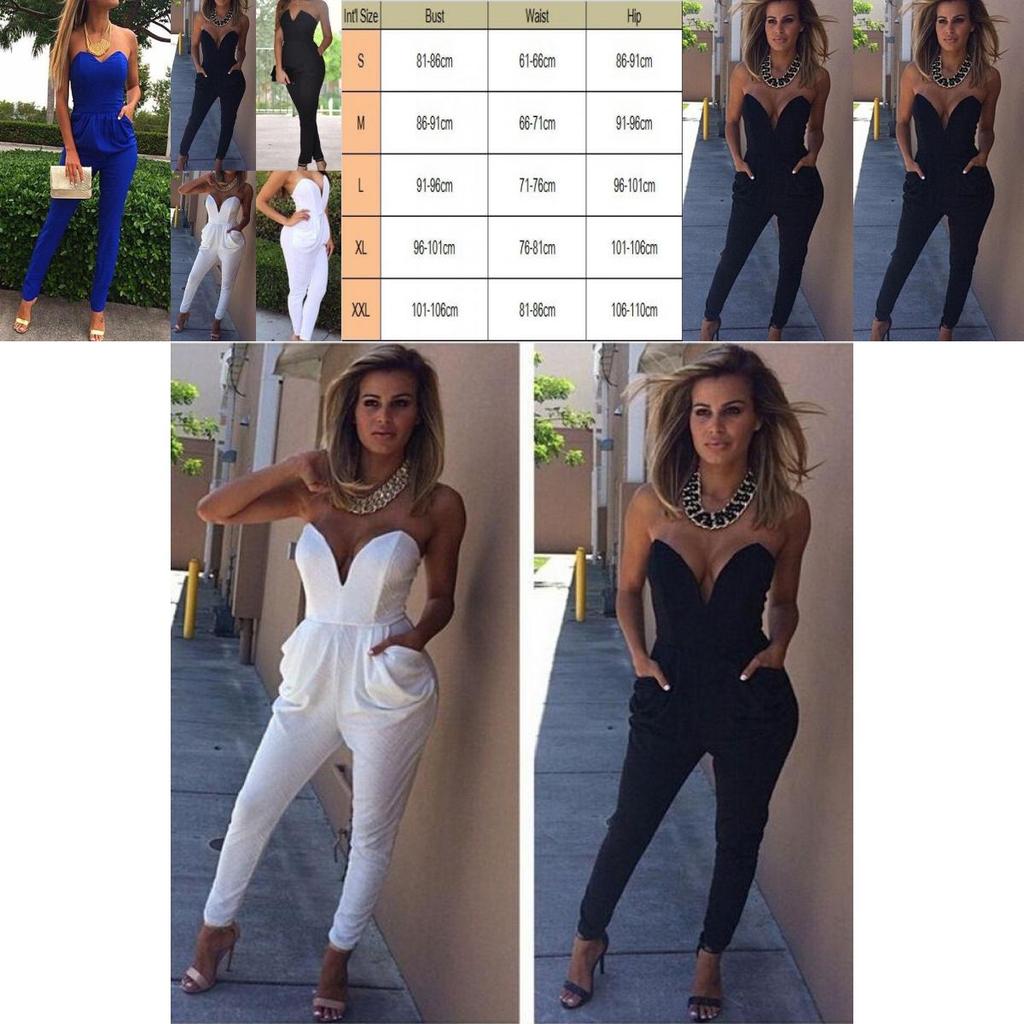 Damen Elegant Clubwear V-Ausschnitt Playsuit Bodycon Jumpsuit Perfekt Für Partys