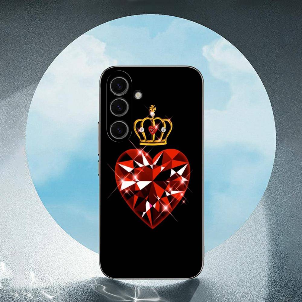 Crown For Samsung Galaxy S25 S24 S23 Ultra S22 S21 Plus S20 Black Soft Silicone Protective Case