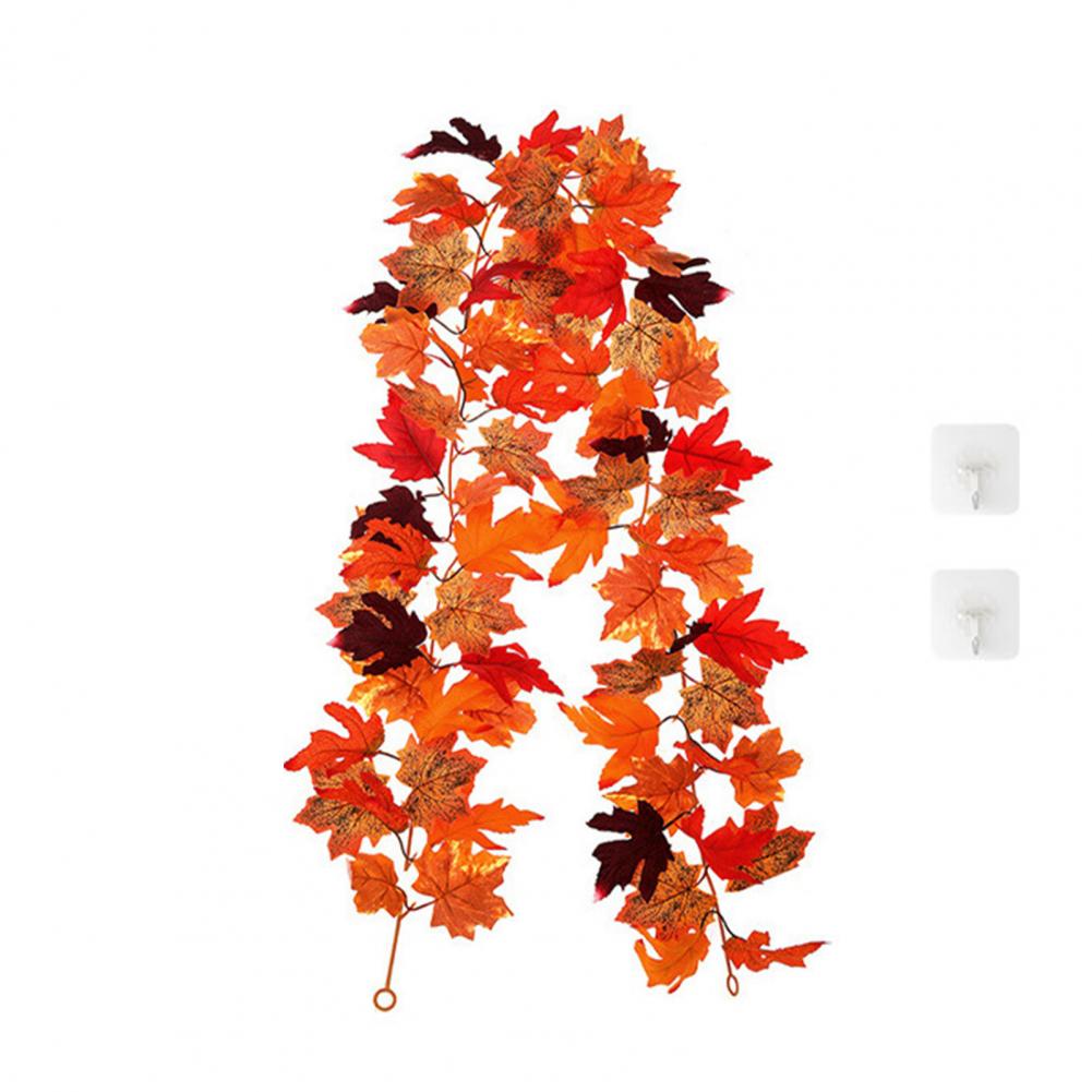 1/2Pcs 175/200CM Fall Maple Leaf Garland Indoor Outdoor Hanging Artificial Leaves Plants Vine Porch Decoration