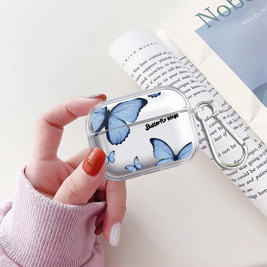 Case For Airpods Pro2 4 Pro3 1 Pro 2 3 Clear Earphone Cases Cover Red Blue Butterfly