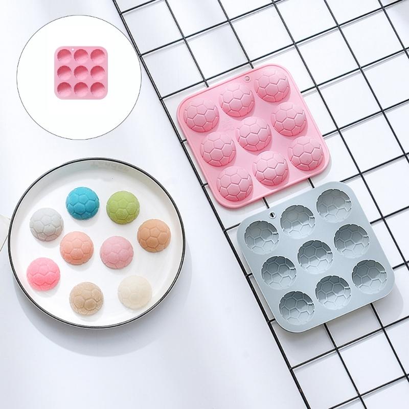 Food Grade Silicone 9 Cavity Football Shape Baking Chocolate Mold for Easy Releases and Multipurpose Use in Kitchen