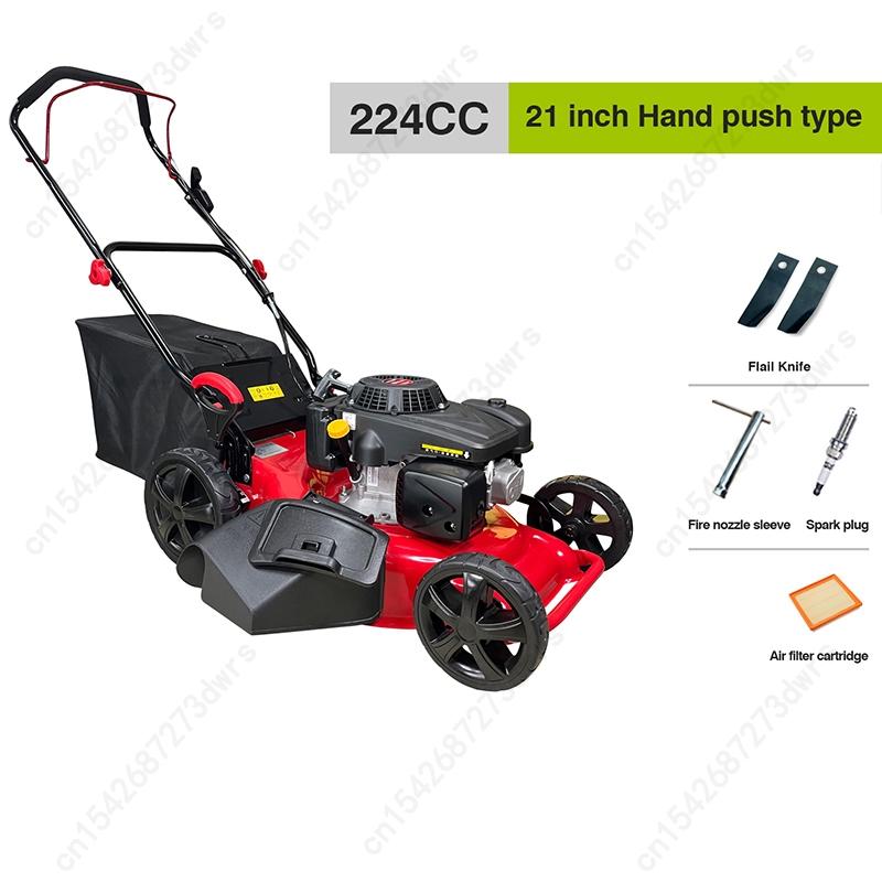Benzynowa Czterosuwowa 9/10 KM Wysokiej Mocy Pchana/Automatyczna Kosiarka do Trawy 8-Stopniowa Regulacja Wysokości Ogród Willa Kosiarka do Trawy