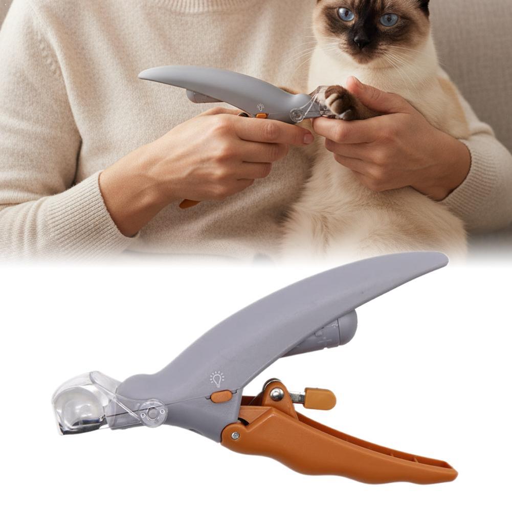 Professional Pet Nail Clippers with LED Light Cat Dog Toenail Trimmer with Safety Guard Sharp Stainless Steel Grooming Scissors