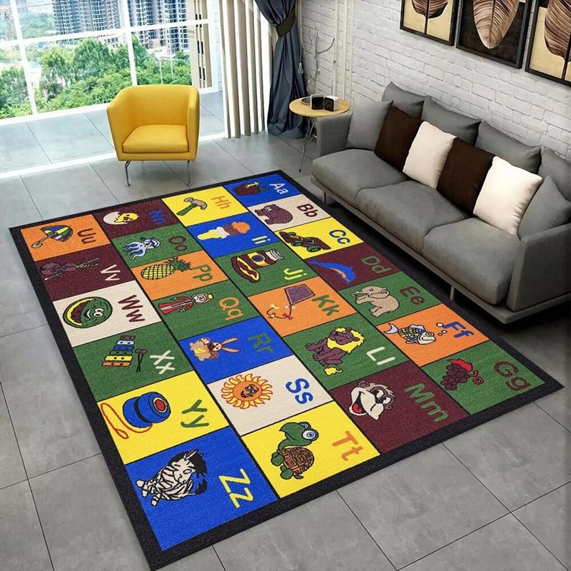ABC Cartoon Alphabet Kids Bedroom Carpet for Home Living Room Decor Hallway Non-slip Floor Mat Hotel Sofa Coffee Table Area Rugs
