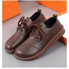 New Women'S Comfort Flats - Leather Lace-Up Shoes With Anti-Slip Cushioned Sole, Spring/Fall Casual Shoes For Mothers