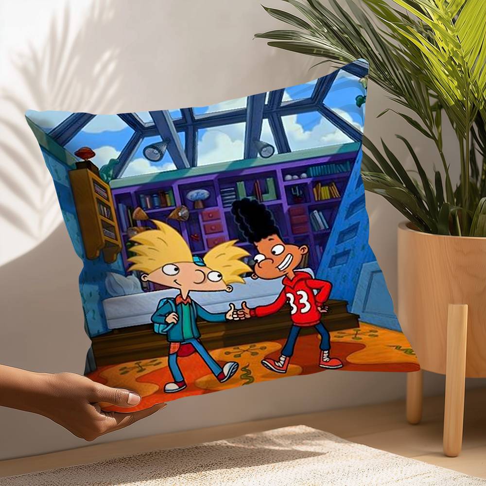 П-Привет, АрнольдS Наволочка Плюшевая Ткань Мягкая Наволочка Двусторонняя Печать Чехол для Подушки Бытовые Подарки 12x12Inch