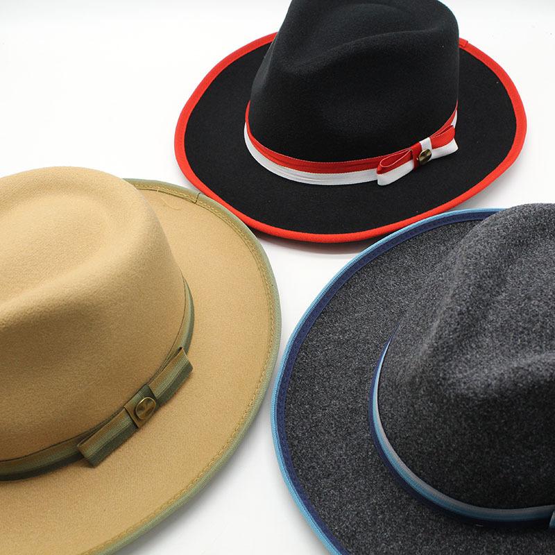 Wool Felt Hat Men'S Trendy Top Hat Classic Gentleman Retro Style Wool Jazz Hat