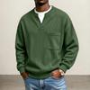 Sweatshirt en velours côtelé à col en V avec poche pour homme, pour un style décontracté de tous les jours