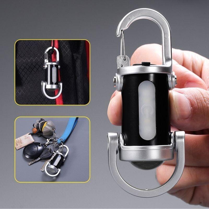 COB LED Mini Keychain Flashlight USB Rechargeable Portable Flashlight Keychain Light Camping Pocket Torch Lamp For Outdoor Camping Fishing Walking