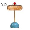 Adjustable Brightness Office Light Retro Glass Mushroom Table Lamp, USB Rechargeable Touch Control Bedside Modern Aesthetic Room Lamp 3 Colors