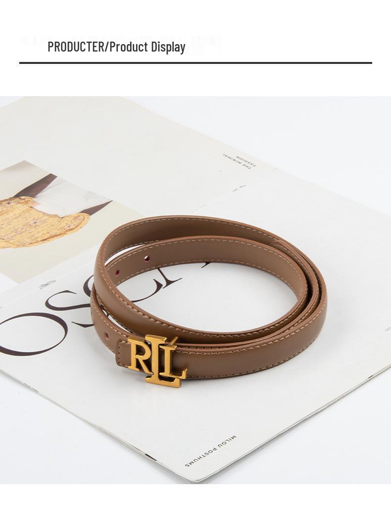 Damen Echter Leder Skinny Taillengürtel - Vielseitige Dekoration für Jeans und Freizeithosen.