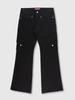 Pulobeusseon Curve Panel Flare Cargo Pants (Black)