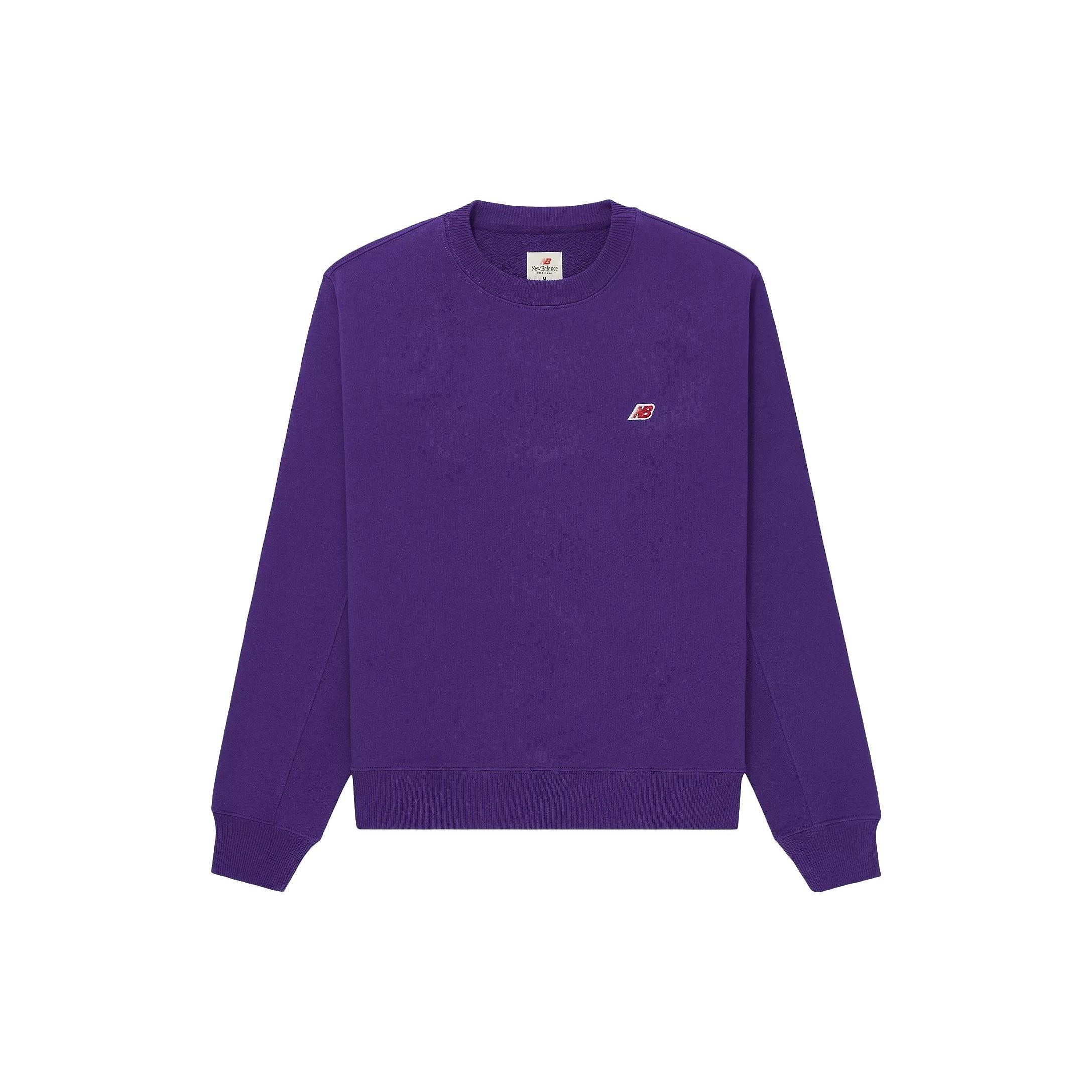 New Balance Made in USA Core Sweatshirt Asia Sizing  Prism Purple  Men s MT21541PRP L