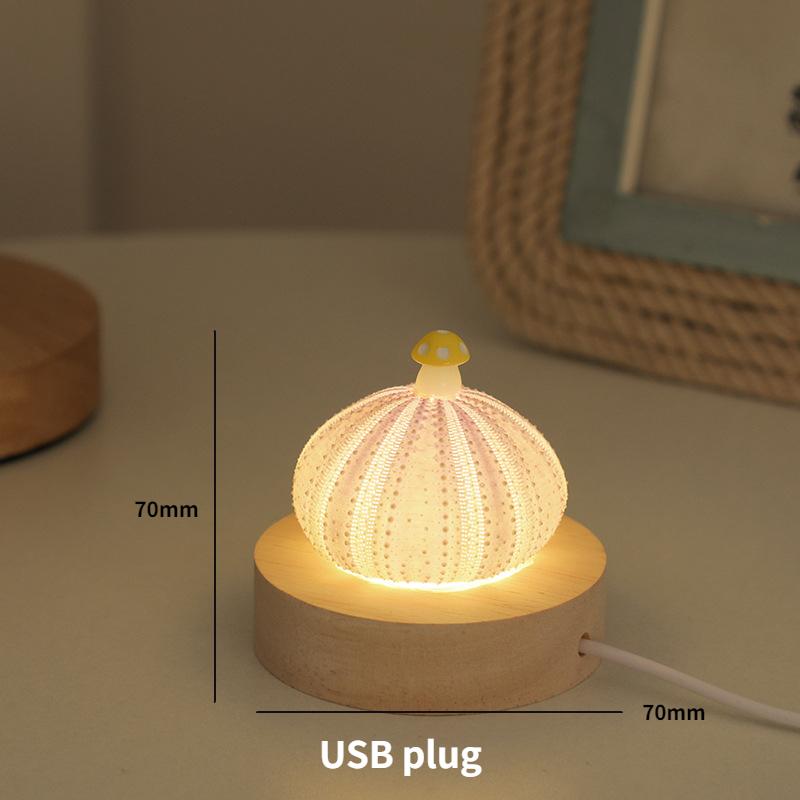 Creative LED Shell Mushroom Night Light Bedroom Bedside Decoration Table Lamp Birthday Gift Luminous Small Gift Ornament