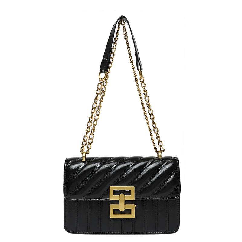 

Сумка кроссбоди ретро маленькая сумка весна новый поток красивая личность цепочка мода плечо маленькая квадратная сумка чёрный