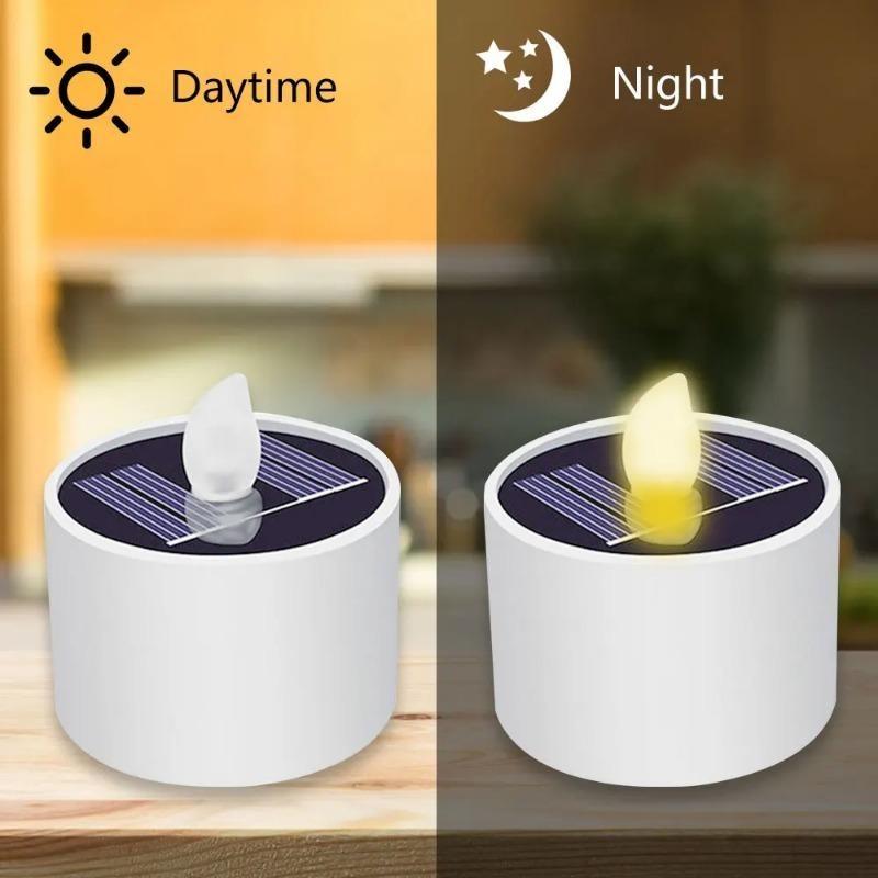 1/3/5pcs Christmas Solar Lights LED Candle Flameless Lamp Waterproof Solar Tea Light Rechargeable Garden Candle Lights for Party Home Decor