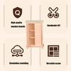 Detailed 1/12 Doll House Furniture Unpainted Wood Wardrobe Model With Functional Double Door for Kids Pretend Play Game