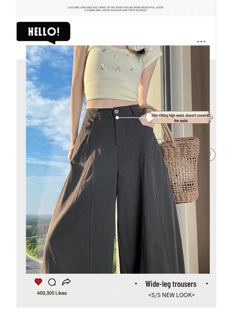 Spring 2026 High-Waisted Loose Fit Women’s Casual Wide-Leg Pants