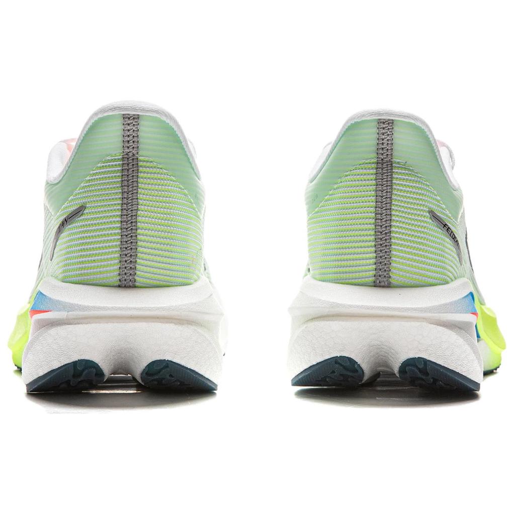 New LINING Feidian 5 Challenger Running Shoes Men's Low Top Standard White/Fluorescent Bright Green ARMV001-19
