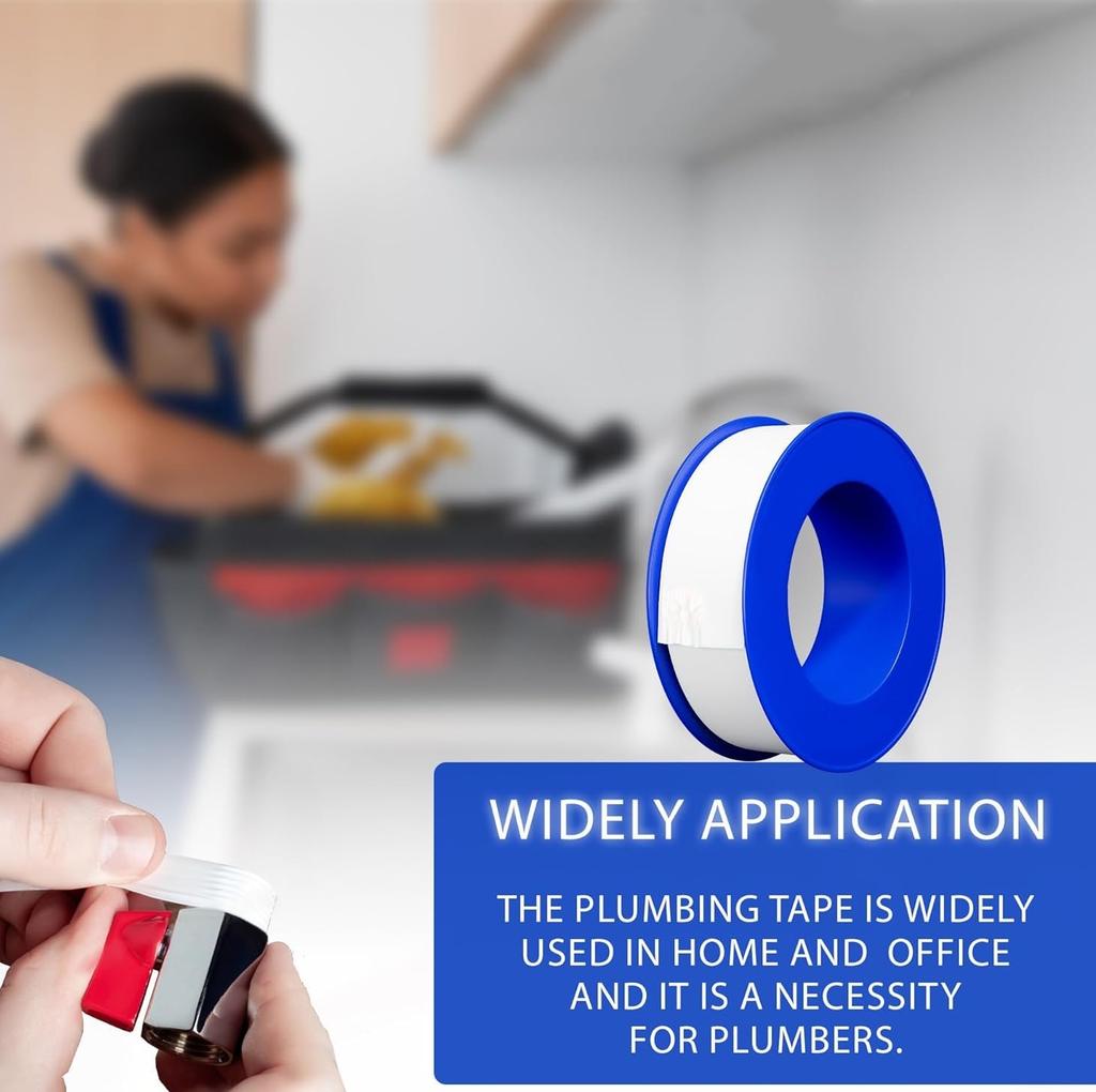 20PCS PTFE Thread Sealing Pipe Tape Gas Water Tape Waterproof Engineering Dedicated Duct Tap Evacuum Seal Roll