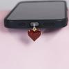 Deep Purple Heart Multi-color Flashing Starry Sky Phone Dustproof Plug Accessory - Valentine's Day Gift, Hanging Decoration