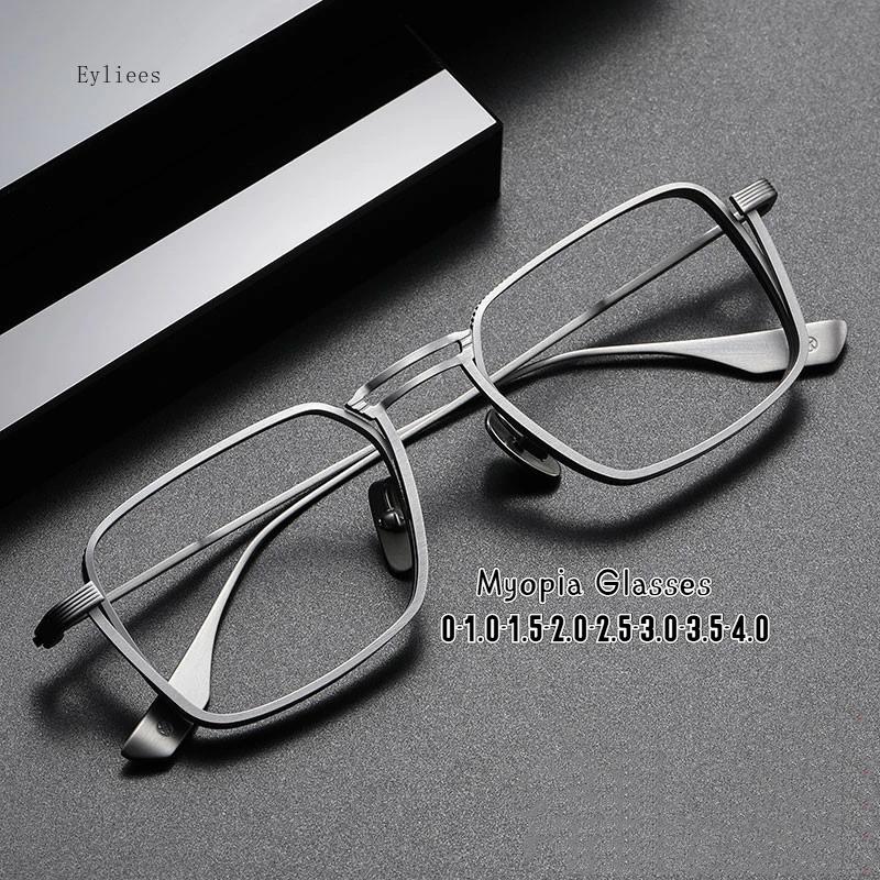 Classic Square Shape Finished Myopia Glasses for Men Women Business Style Prescription Glasses 0~-5.0 Diopter clear glasses