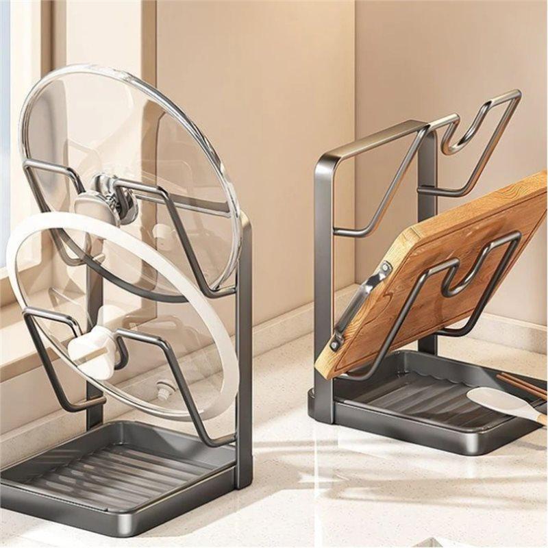 Fresh Pot Lid Organizer Rack For Kitchen, Pot Lid Holder For Stove Top, Lid And Spoon Rest, While Cooking Storage Solution