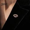 Outfit Embellishments Sexy Rhinestone Lip Brooch for Women Red Shape Lapel Women Pins Pin Clothing Accessory Suits Coats Scarves Shawls Bags
