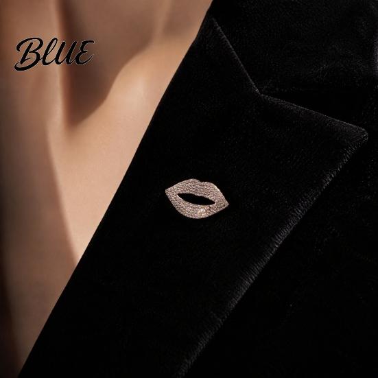Outfit Embellishments Sexy Rhinestone Lip Brooch for Women Red Shape Lapel Women Pins Pin Clothing Accessory Suits Coats Scarves Shawls Bags
