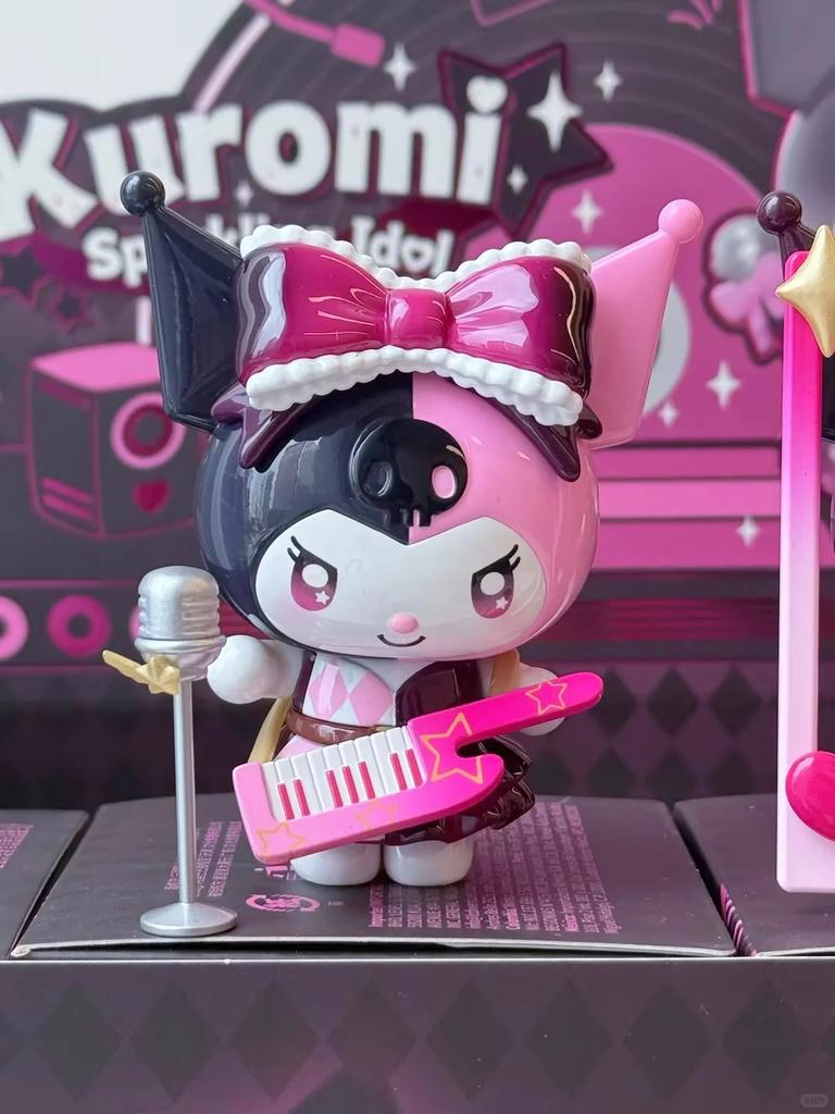 Sanrio Kuromi Sparkling Idol Collection Line Blind Case Adorable Animation Figure Mystery Case Kuromi Figure Collect Tabletop Decor Surprise Present
