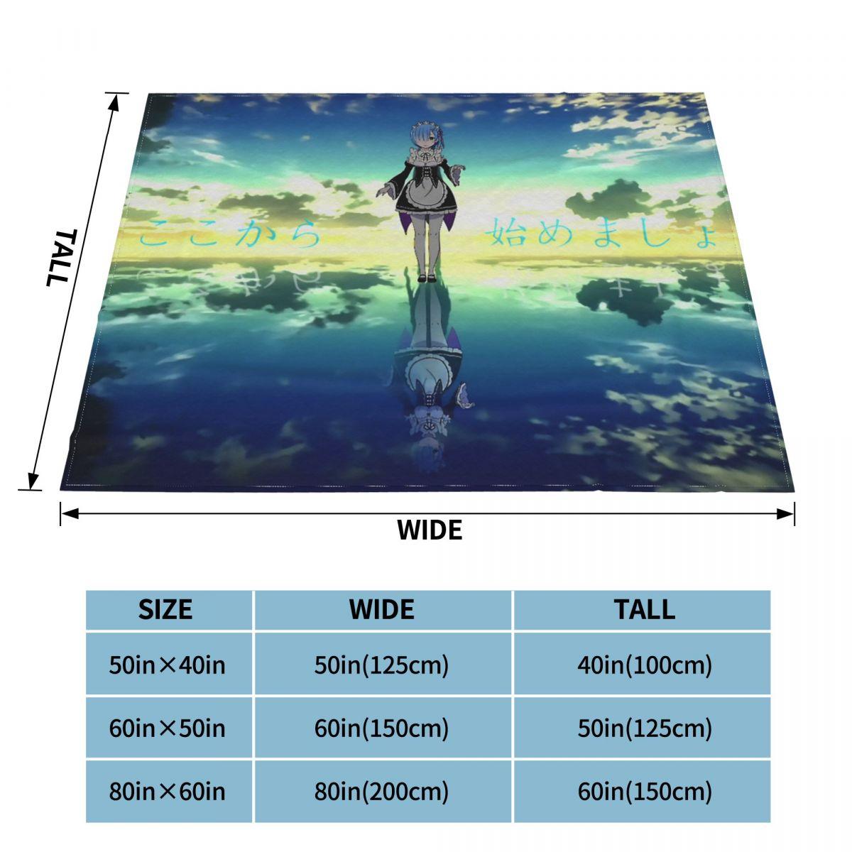 

Rem Re Zero Anime Coral Fleece Plush Throw Blanket Starting Life in Another World Blankets Bedding Ultra-Soft Plush Thin Quilt 30x40in
